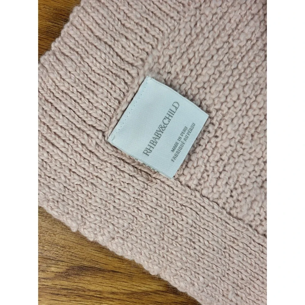 Restoration Hardware Baby & Child Pink Alpaca Wool Blend Knit Blanket